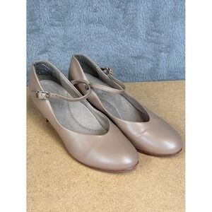 Capezio Tan Leather Mary Jane‎ Character Dance Shoes 1.5 Inch Heel Womens 7.5W